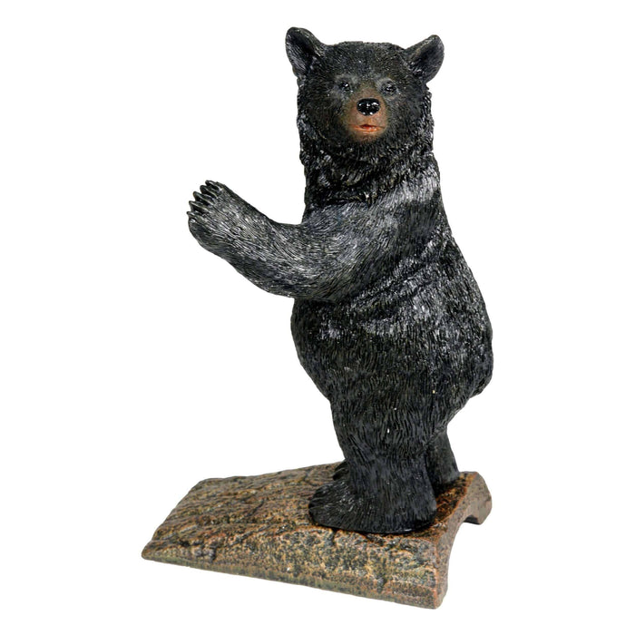 Rivers Edge Bear Door Stop with hand-painted poly resin bear on cast iron base, perfect for bear lovers.