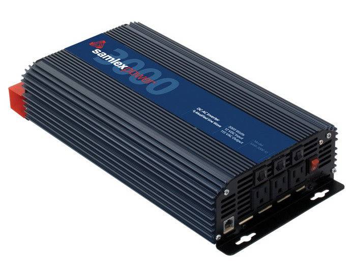 Samlex 3,000W 12V SAM Modified Sine Inverter from Cabin Depot, compact design with universal protection, 2-year warranty