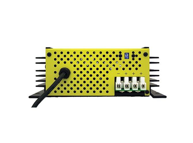 Back view of Samlex 12V 15A SEC Battery Charger showing connections, available at Cabin Depot for charging lead-acid batteries.