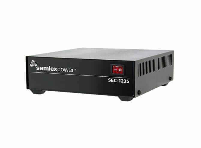 Samlex SEC-1235 Converter, 120vAC to 12vDC, 30 Amp, UL-60950-1 approved, available at Cabin Depot