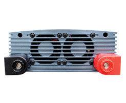 Samlex 1,500W Pure Sine Wave Inverter back view, ideal for RVs and solar systems at Cabin Depot. Includes remote control and LCD display.