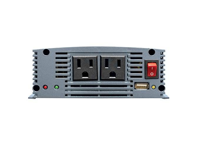 Samlex 350W SSW Pure Sine Wave Inverter with two outlets and USB port, available at Cabin Depot, reliable power conversion.