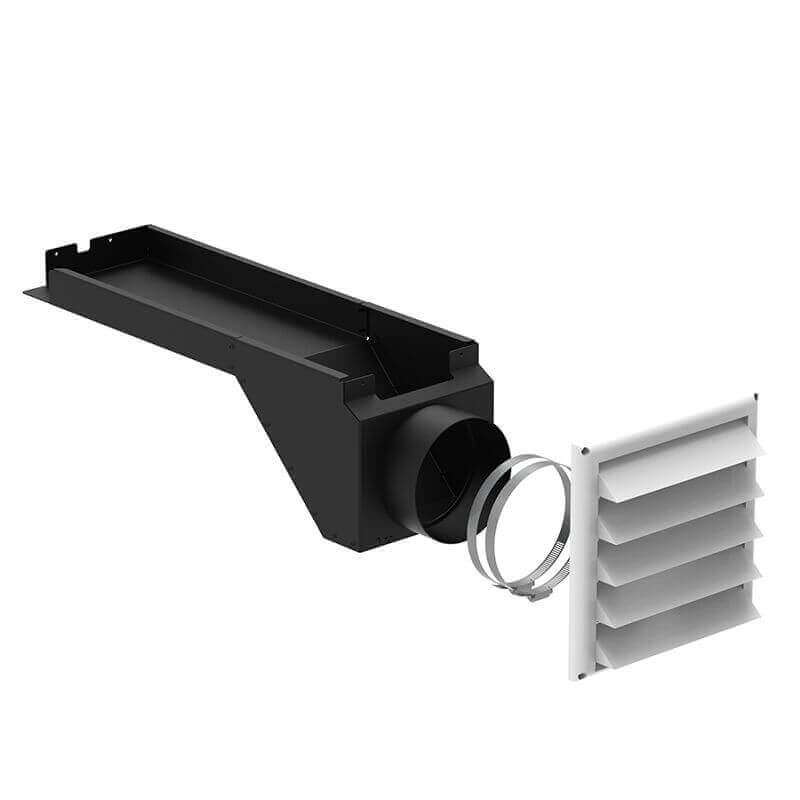 SBI 5" 1291 Fresh Air Intake Kit for Wood Stove by Cabin Depot with components including intake box and wall termination.