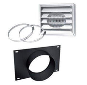 SBI 5 inch Fresh Air Intake Kit for Wood Stove from Cabin Depot, includes adapter, clamps, and wall termination. SKU: AC013365.