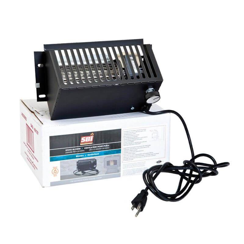 SBI Blower Assembly with Variable Speed, fits Drolet & Century wood stoves, up to 100 CFM - Available at Cabin Depot.