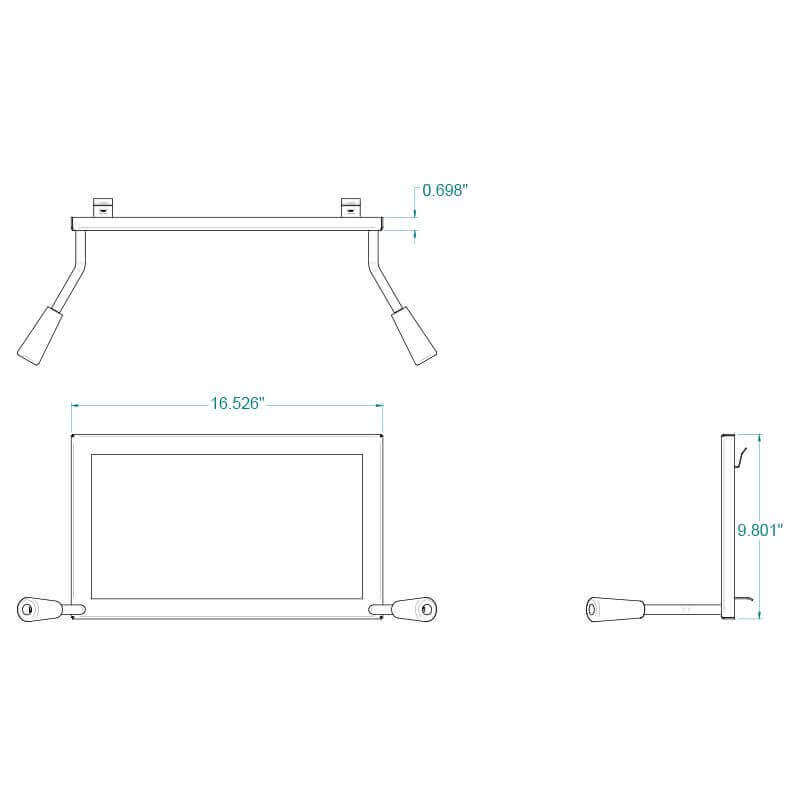 Diagram of SBI Rigid Firescreen dimensions, designed for Drolet & Century models, available at Cabin Depot with free shipping.