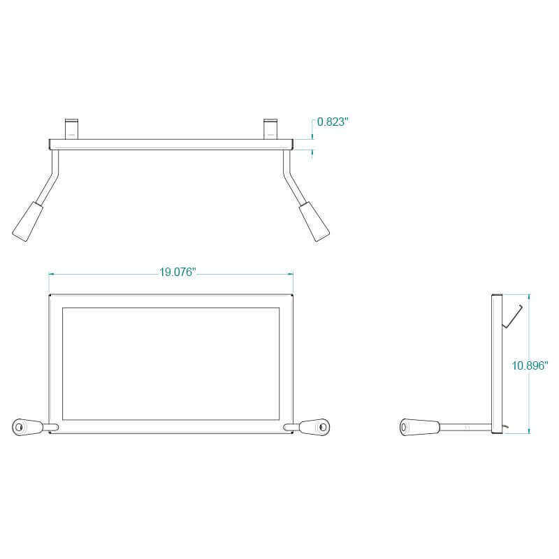 Technical diagram of SBI Rigid Firescreen 2 showing dimensions, available at Cabin Depot. Prevents sparks and enhances fire atmosphere.