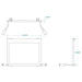 "Technical diagram of SBI Rigid Firescreen 4 with measurements, designed for select Drolet & Century models, SKU AC01397."