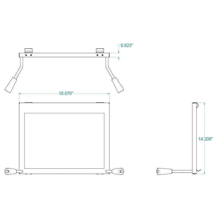 "Technical diagram of SBI Rigid Firescreen 4 with measurements, designed for select Drolet & Century models, SKU AC01397."