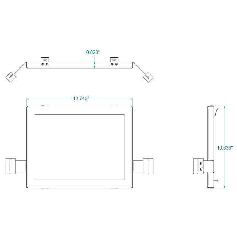 Technical diagram of SBI Rigid Firescreen 6 for Drolet & Century. Available at Cabin Depot. Dimensions: 13.746" x 10.636".