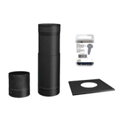 SBI 6" To The Ceiling Single Wall Pipe Kit in black, available at Cabin Depot with free shipping policy, includes telescoping stove pipe.