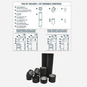 SBI 6-inch double wall pipe kit components and installation guide at Cabin Depot.