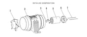 Exploded view diagram of SEAFLO 12V In-Line Blower components with labeled parts.