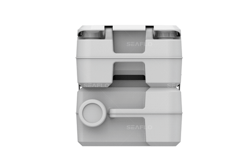 SEAFLO Portable Toilet 20L for camping, boating, and RV use, available at Cabin Depot. Lightweight and durable design.
