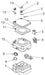 SEAFLO Portable Toilet 20L assembly diagram showing parts layout for easy setup, available at Cabin Depot, ideal for camping and RV use.