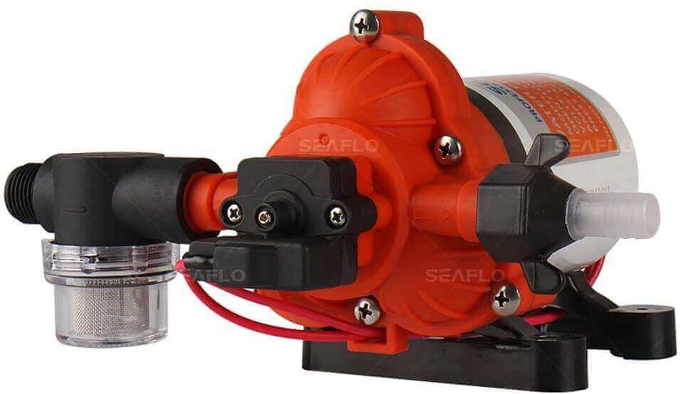 SEAFLO 115vAC Diaphragm Pump 5GPM 55PSI with 3-prong plug, Cabin Depot