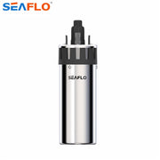 SEAFLO 24V 103GPH submersible pump for deep wells from Cabin Depot with 100' depth and 230' head. Durable solar-powered diaphragm pump.