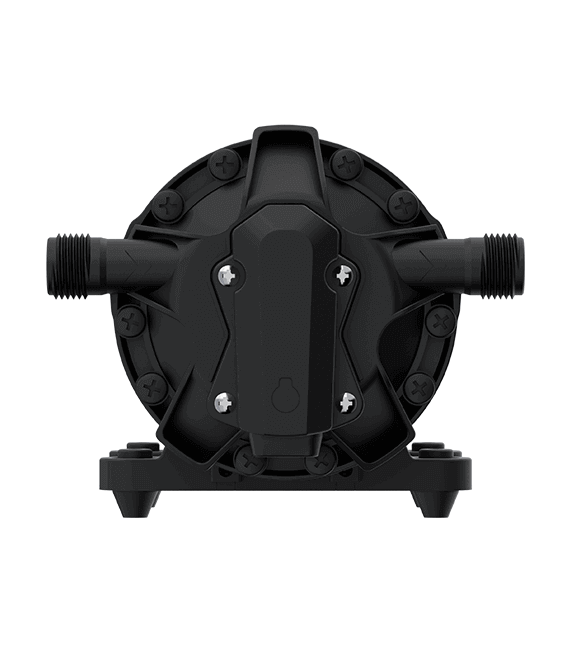 SEAFLO 12V 3.5GPM 56 Series Diaphragm Pump front view showcasing innovative variable speed technology and durable design.