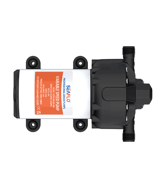 SEAFLO 12V 3.5GPM 56 Series diaphragm pump with variable speed, 60PSI, featuring advanced diaphragm technology and quiet operation.