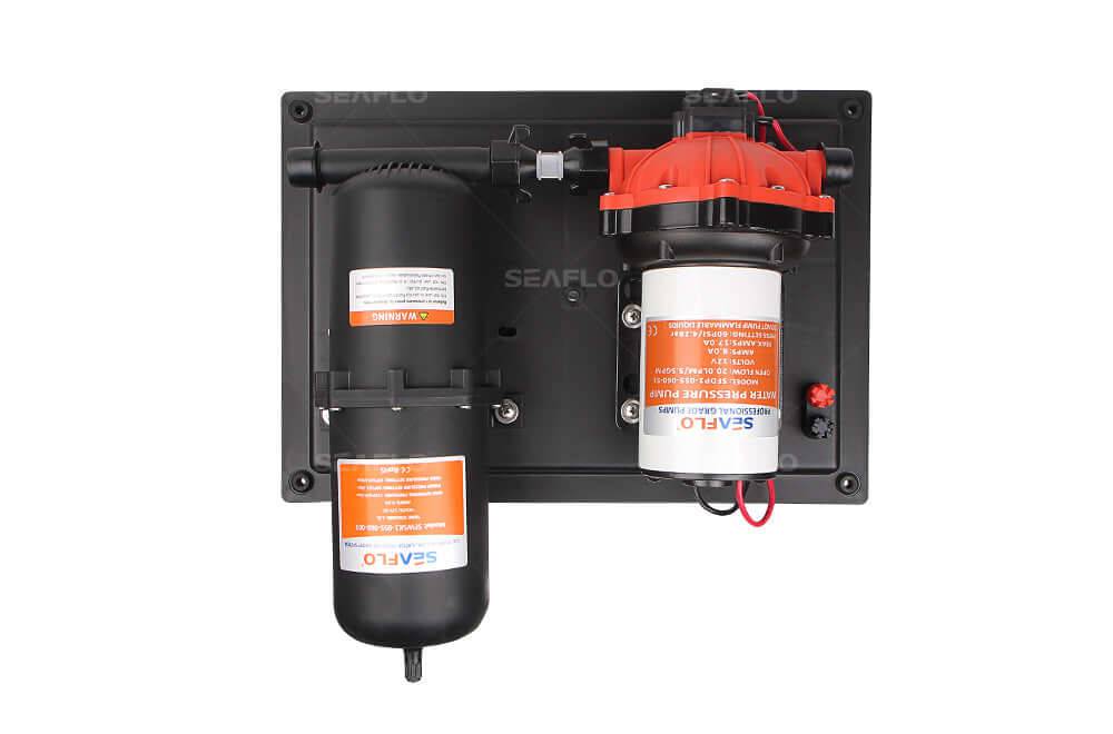 SEAFLO 12V 5.5GPM 51 Series Water Pressure System with diaphragm pump and accumulator tank by Cabin Depot