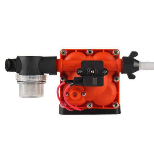 SEAFLO 12V 5GPM 42 Series Diaphragm Pump 55PSI, compact design for tight spaces, available at Cabin Depot.