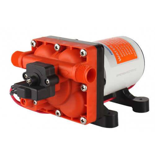 SEAFLO 12V 5GPM 42 Series Diaphragm Pump 55PSI for Cabin Depot, ideal for compact spaces with adjustable inlet fittings.
