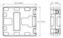 Technical drawing of a SEAFLO Wash Down Kit showcasing dimensions in millimeters, including length, width, and depth.