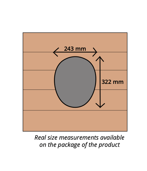 Separett Privy 501 Outhouse Kit dimensions; 243 mm width, 322 mm height. Available at Cabin Depot.
