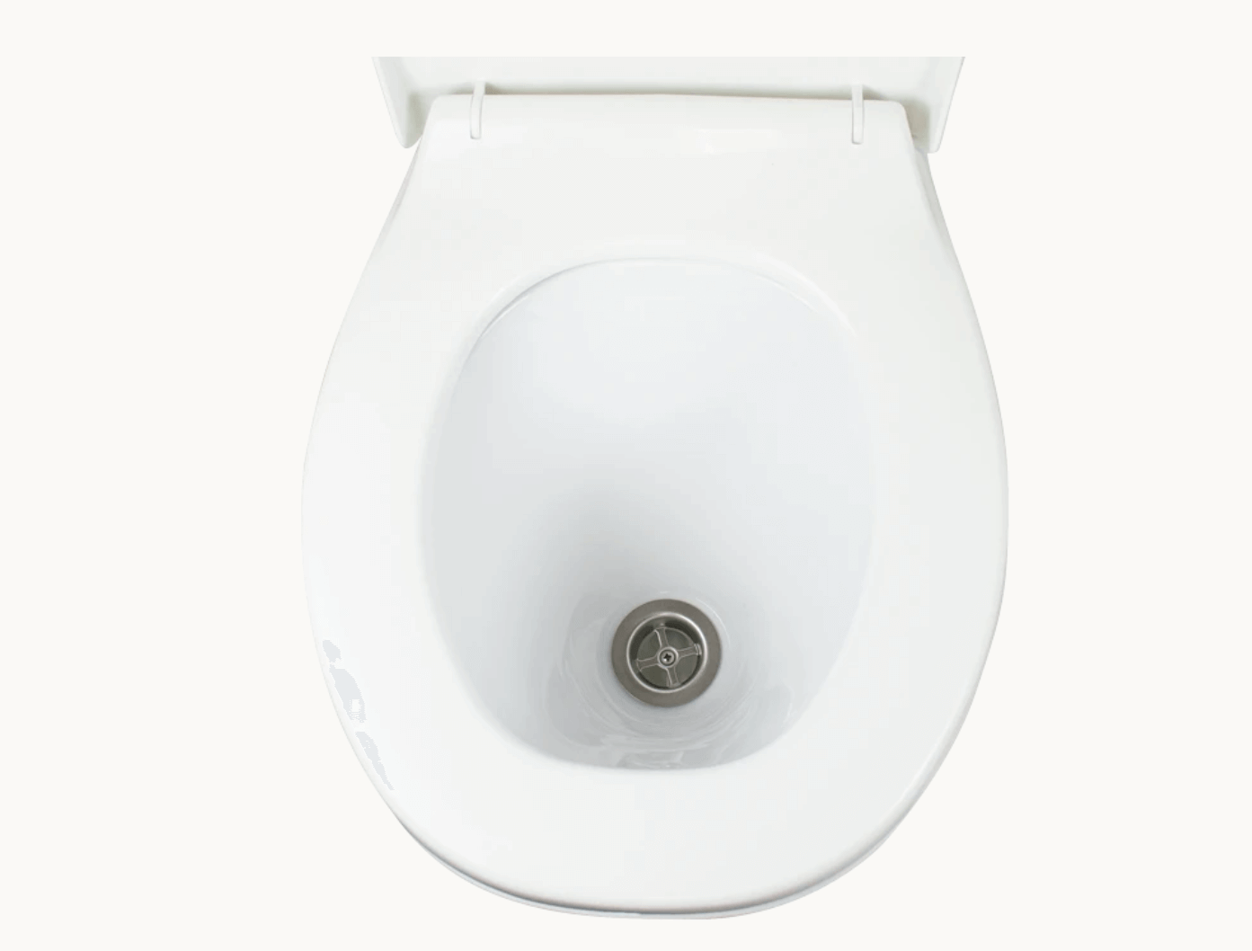 Separett Pee 1010 Unisex Urinal for garden homes, available at Cabin Depot, top view showcasing hygienic, odor-reducing design.