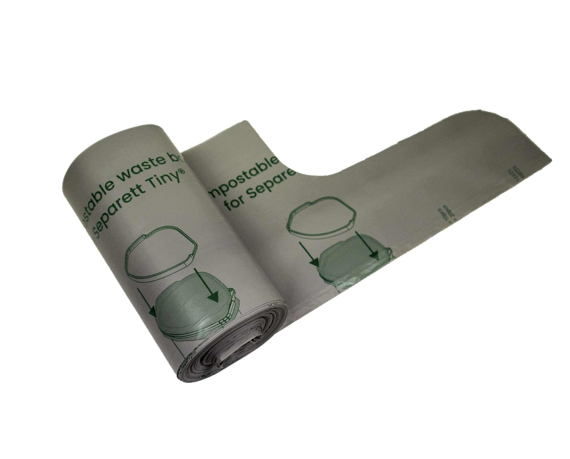Separett Tiny Compostable Waste Bags 20 Pack from Cabin Depot, eco-friendly roll for easy disposal in compact living spaces.