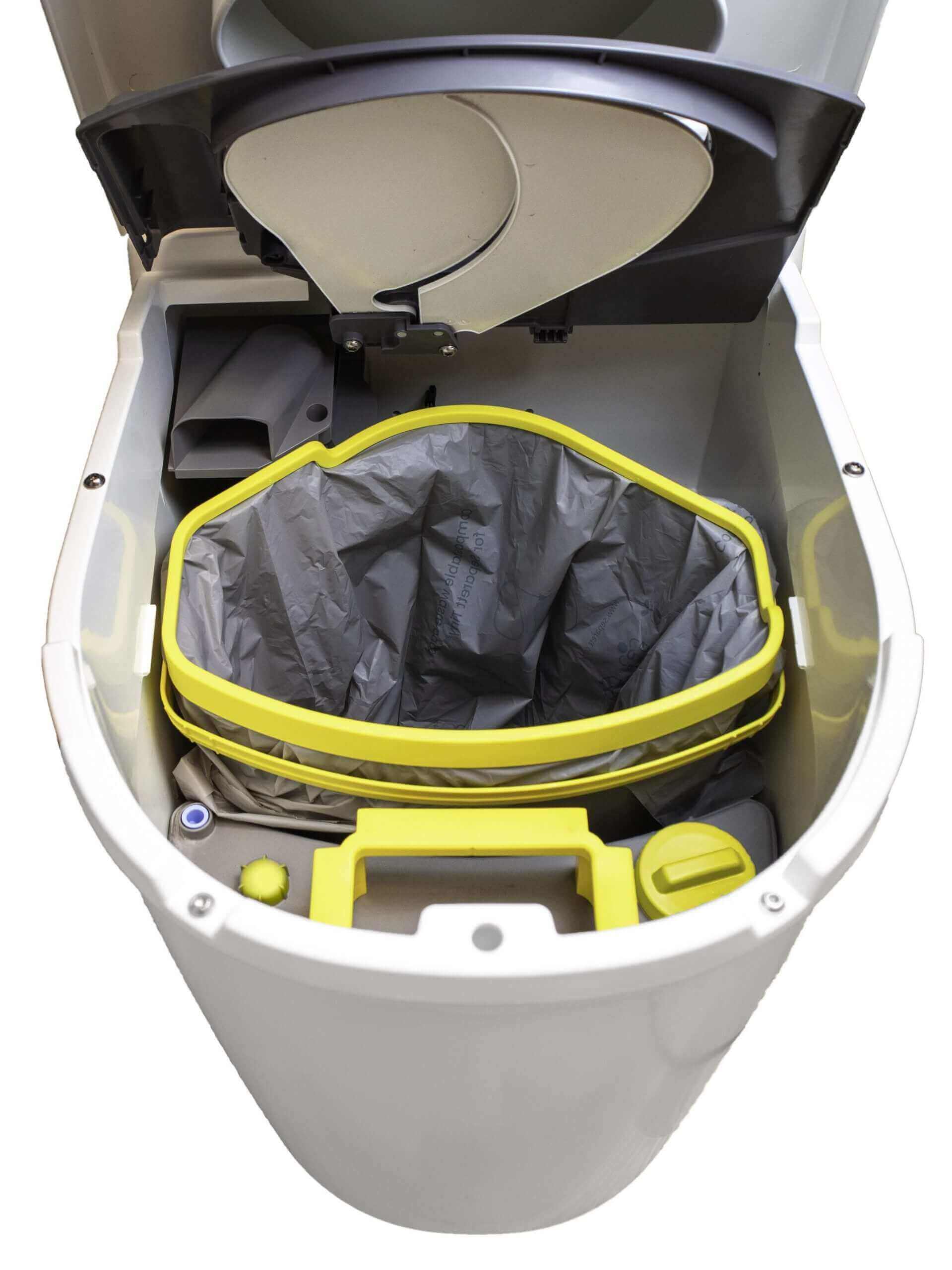 Separett Tiny 1270 Toilet with internal urine tank, eco-friendly compact design from Cabin Depot, ideal for tiny homes and RVs.