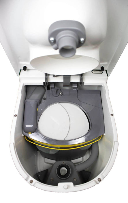 Interior view of Separett Tiny 1271 compact toilet showcasing its design for small spaces like RVs and tiny houses.