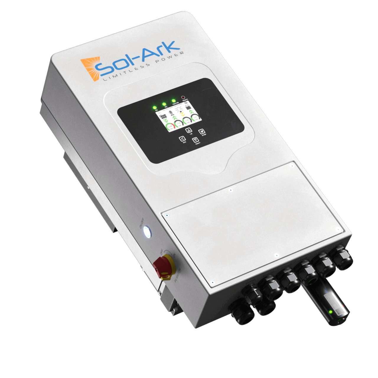 Sol-Ark 5,000W Hybrid Inverter for solar power, ideal for cabin setups, featuring remote monitoring and easy installation at Cabin Depot.