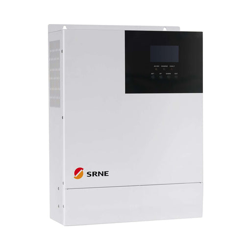 SRNE 3,500W 48V All-In-One Inverter/Charger with LCD display and logo, ideal for off-grid solar installations.