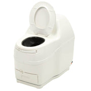 Sun-Mar Compact Toilet for Cabin Depot - elegant low profile unit with patented Bio-drum design for efficient bathroom use.