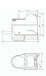 Diagram of Sun-Mar Compact Toilet with dimensions and low profile design.