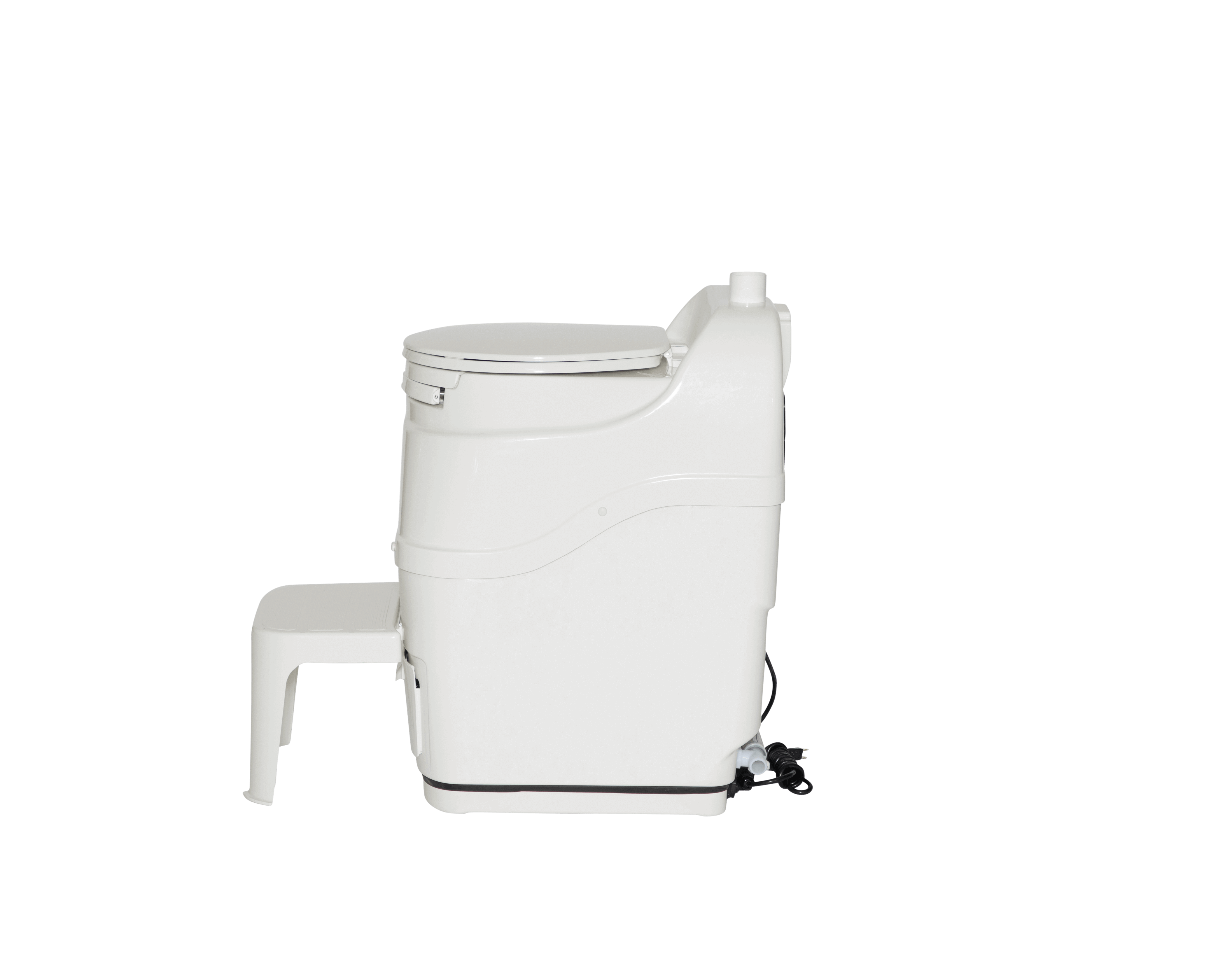 Sun-Mar SpaceSaver Toilet - Compact design for tight spaces, available at Cabin Depot. Includes high-quality turbo-fan. Ideal for small areas.