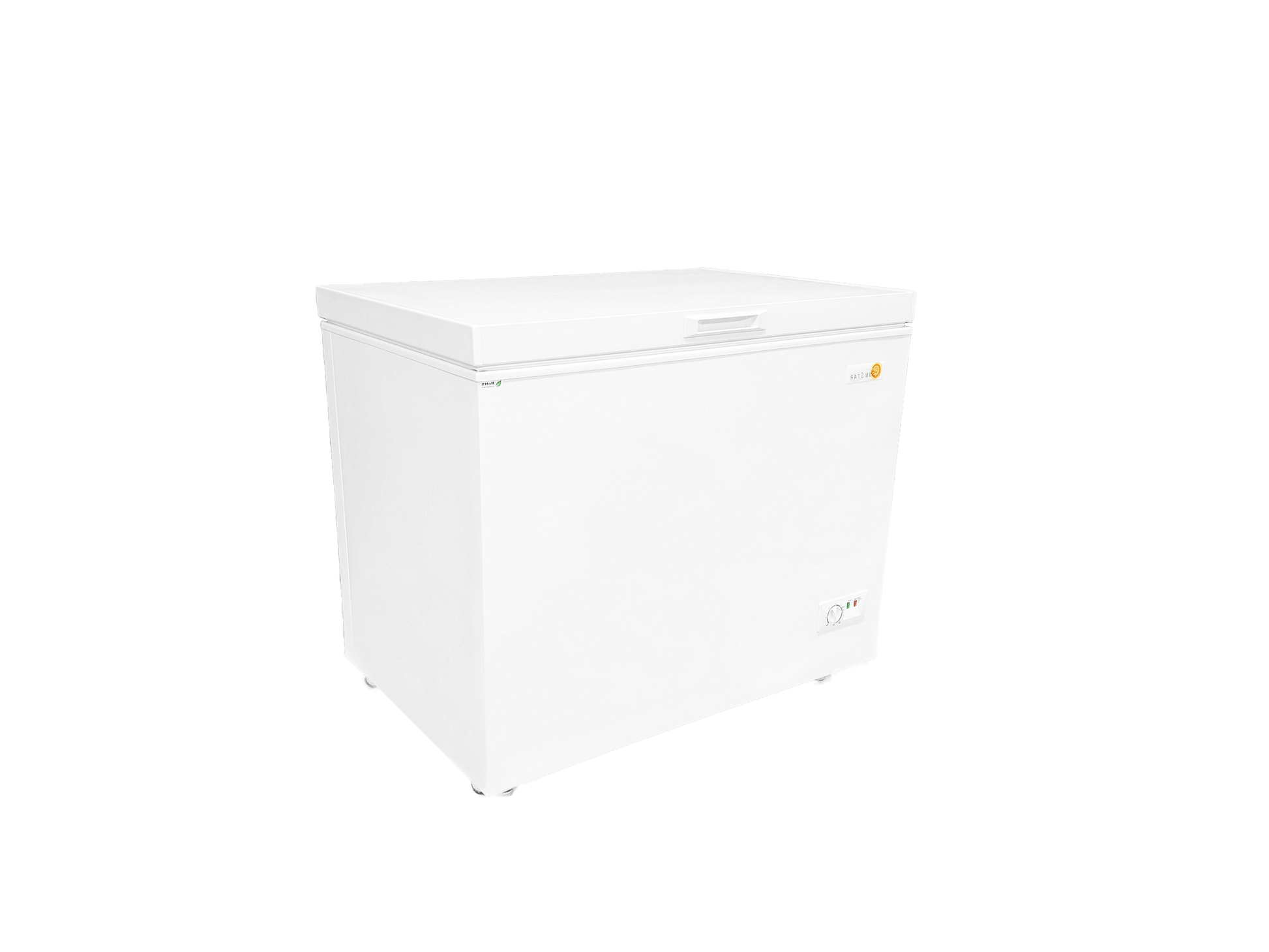 SunStar 8CU Solar DC Chest Freezer, energy-efficient, off-grid ready, with thick insulation, available at Cabin Depot.