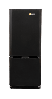 SunStar 10CU Solar DC/AC Refrigerator in black, available at Cabin Depot. Ideal for energy-efficient refrigeration needs.