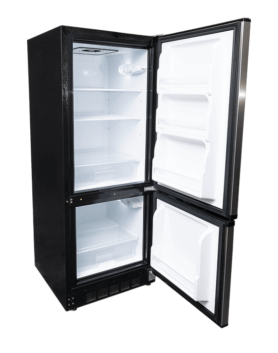 SunStar 10CU Solar DC/AC Refrigerator - Black And Stainless Steel - Kitchen Appliances by SunStar