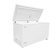 SunStar 15CU Solar DC Chest Freezer for off-grid use, energy-efficient, made in USA, available at Cabin Depot. Ideal for sustainable living.