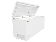 SunStar 21CU Solar DC Chest Freezer with open lid, Cabin Depot energy-efficient freezer for off-grid, white