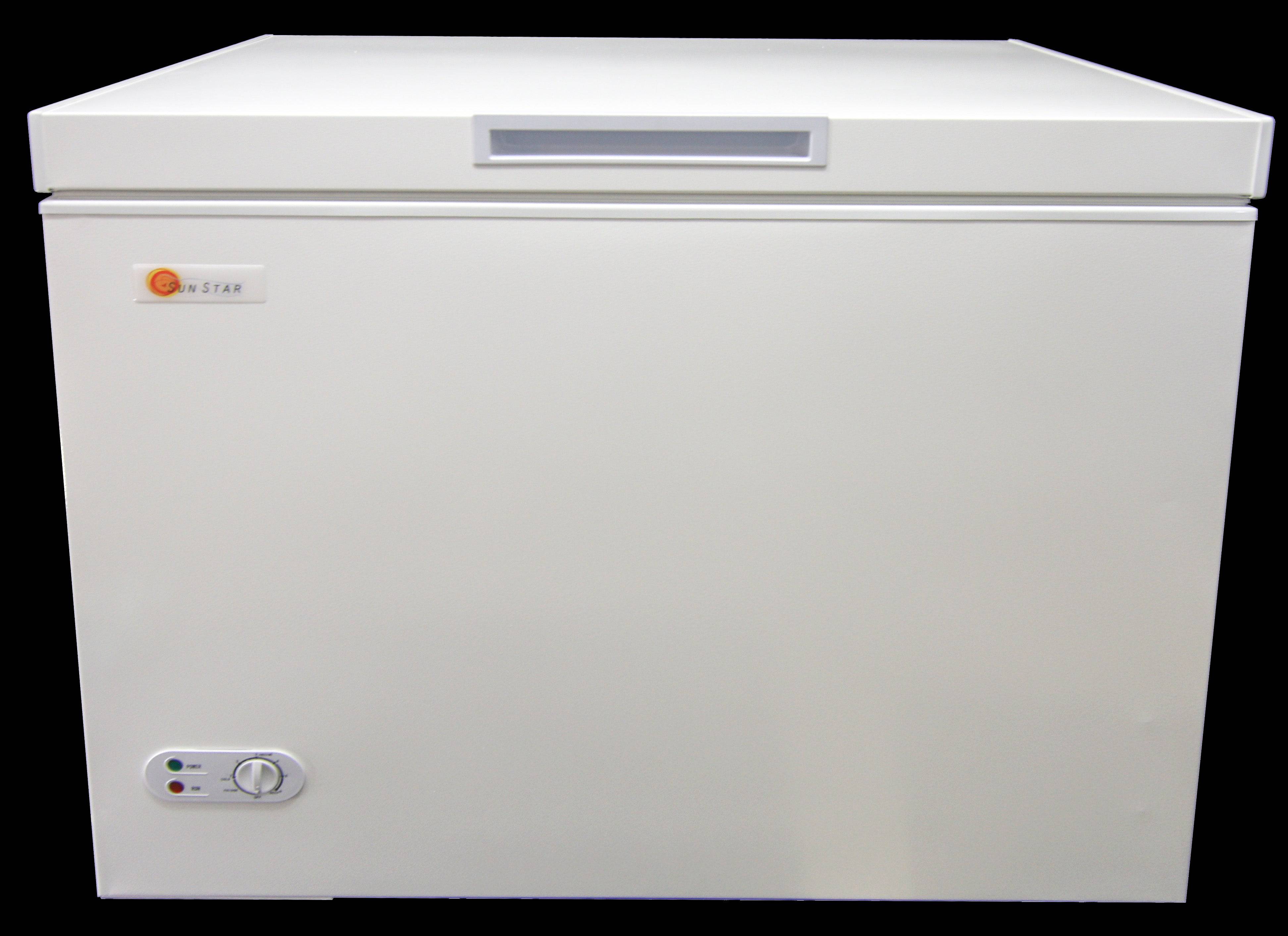 SunStar 8CU Solar/DC Chest Freezer from Cabin Depot - Energy-efficient, off-grid freezer Made in USA with thick insulation.