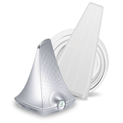 SureCall Flare 3.0 Signal Booster with Yagi Antenna for Canadian carriers, available at Cabin Depot, enhances cell service in homes and cabins.