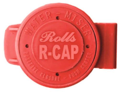 Rolls R-CAP water saving battery vent cap in red, designed to reduce water loss and prolong battery life.