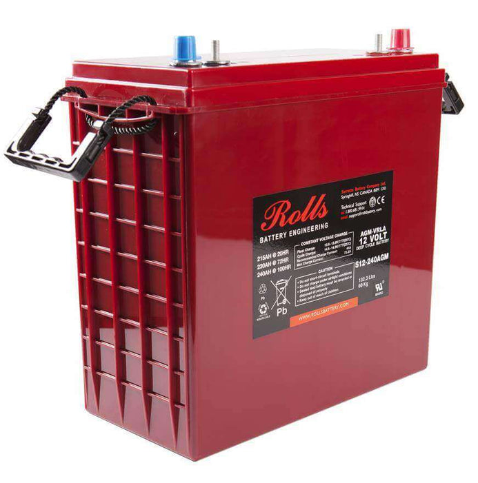 Rolls 12V 215Ah Sealed Deep Cycle Battery by Surrette Battery Company.