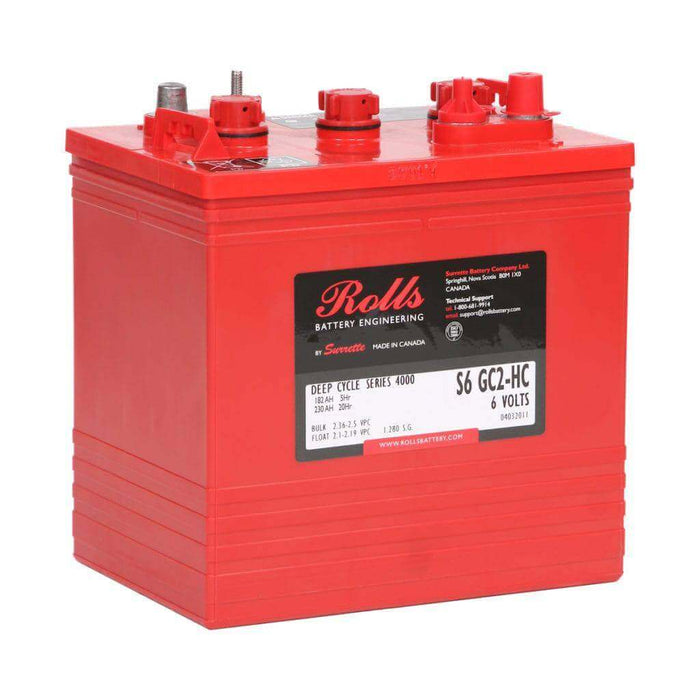 Rolls 6V 230Ah GC2 Flooded Deep Cycle Battery - by Surrette Battery Company