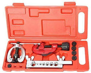 Double Flare Kit with Pipe Cutter by Cabin Depot, featuring durable case, flaring tool, and 7 adapters for comprehensive brake line projects.