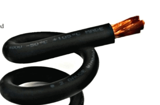 Red #2 stranded wire from Cabin Depot, ideal for electrical projects, available per foot.