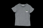 Cabin Depot Medium Women's Heathered Grey T-Shirt, 50% Polyester, 50% Cotton, Casual Comfort, Eco-Friendly Design